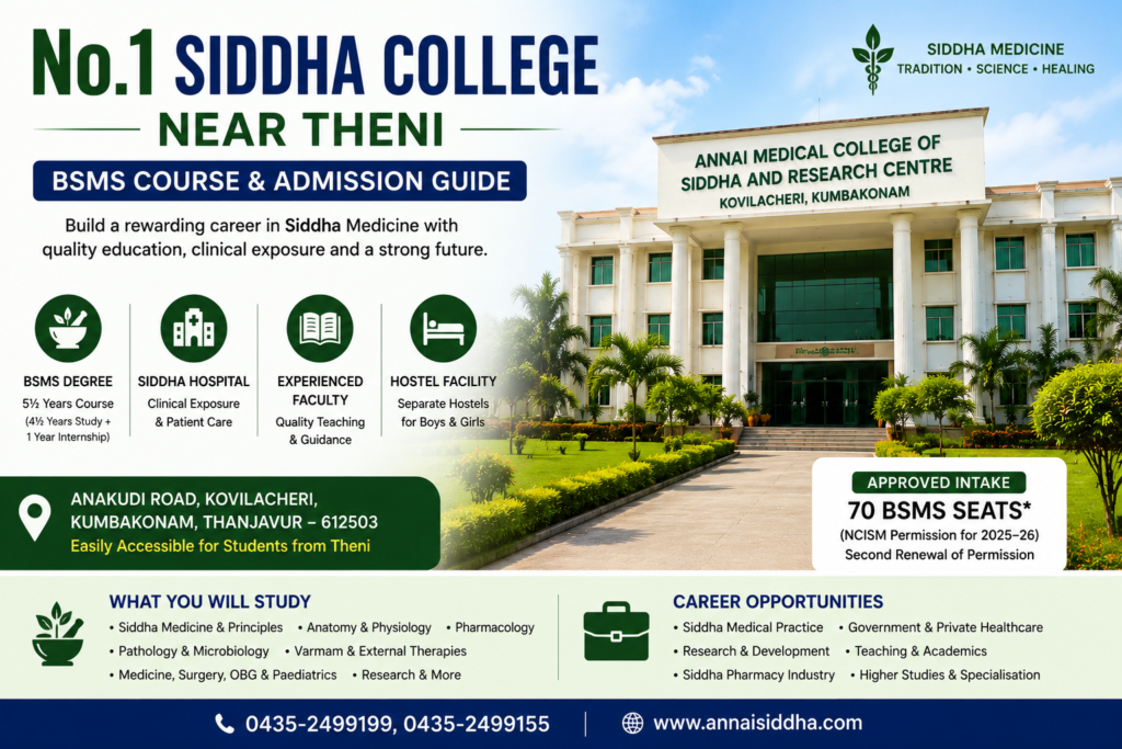 Siddha college near Theni – Annai Medical College BSMS course